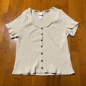 beige ribbed top